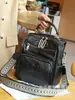 Bolsa Transversal de Ombro Casual Mochila Nova Estilo Verão Couro de Ovelha Preto Original Feita à Mão College Retrô Simples Transfronteiriça