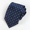 Ventas Directas de Fábrica Moda Formal para Hombre Corbata Profesional de Negocios 8cm Patrón de Lunares Azul Nueva Corbata para Traje