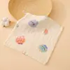 Toalla Pequeña Cuadrada de Gasa de Algodón Puro de Fondo Colorido, Toalla para Babas de Bebé, Seersucker Suave Absorbente, Toalla Pequeña para Niños de Guardería