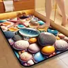 Tapete de chão de terra de diatomáceas com efeito visual 3D transfronteiriço, tapete de banheiro absorvente de água antiderrapante, tapete de secagem rápida para entrada do banheiro