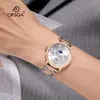 Relógio Masculino Multifuncional de Moda ORSGA Casual de Fábrica Transfronteiriço com Pedras Strass Calendário Lunar À Prova D'água Relógio de Quartzo