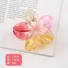 Presilha de Cabelo Transparente Flor Plumeria de Verão, Pinça Grande para Rabo de Cavalo, Acessório de Cabelo Fresco e Simples