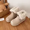 Botas de nieve para mujer, botas de algodón reversibles, estilo nuevo con suelas gruesas, diseño retro, cálidas y forradas de felpa, con puntera grande y forro mullido, 2026