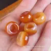 Anel de Corrida de Ágata Branca Natural Chalcedony Vermelho Pulseira DIY Pulseira de Contas de Buda Acessórios Anel Largo Acessórios de Contas com Furo Grande