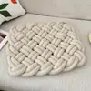 Decoração de Sala de Estar de Casa Minimalista Moderna Almofada Quadrada para Sofá Almofada de Cabeceira Almofada de Veludo Teddy Tecida à Mão