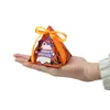 Caja de Dulces Triangular Temática de Halloween, Gato Negro, Calabaza, Fantasma, Estilo Bruja, Papel de Regalo para Dulces de Fiesta