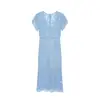 Vestido bodycon ceñido a la cintura de estilo transfronterizo europeo y americano, nuevo y moderno, con cuello de encaje para la moda femenina de verano