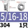 Tuerca hexagonal con brida de EE. UU. de acero inoxidable 304, tuerca antideslizante con brida UNC en pulgadas de 1/4, 5/16, 3/8 y 1/2