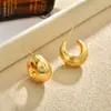 Pendientes Curvos con Textura en Forma de C, Estilo Minimalista de Moda con un Toque de Lujo, Hechos de Cobre Chapado en Oro Real, Adecuados para el Uso Diario y para Ir al Trabajo, Pendientes Elegantes