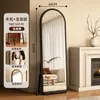 Espejo de cuerpo entero estilo vintage para uso doméstico, espejo de alta gama de lujo ligero, espejo de pie para pared, espejo de tocador retro para el dormitorio de las niñas, popular en línea