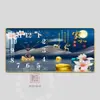 Reloj de Sala de Estar Colgante de Pared Sala de Estar Silencioso Reloj de Cuarzo Moda Simple Reloj de Celebridad de Internet Pintura Decorativa 2023 Wangzhai