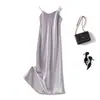 Vestido formal ligero de satén con brillo nacarado de onda de agua, vestido lencero de satén de acetato con tirantes de cola de pez, top con escote en V