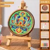 Posavasos de Madera de Nogal Seleccionada Estilo Dunhuang Paquete de Materiales Hechos a Mano para DIY Sin Esmalte Pintura sobre Seda Jingtailan Regalo Cultural y Creativo