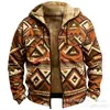 Nueva sudadera con capucha Aztec de 2 elementos, impresión 3D, impresión digital, forro marrón, abrigo de algodón