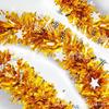 Venta al por mayor de estrellas plateadas de rayas coloridas de 5 capas de cifrado, guirnalda de árbol de Navidad para colgar en la pared, diseño de decoración navideña preferida