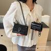Bolso pequeño acolchado con cadena de moda nicho francés para mujer 2026 Nuevo bolso de hombro moderno y elegante Bolso cruzado con estampado de piedra