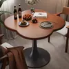 Mesa redonda pequena estilo meados do século, adequada para sala de jantar em casa, floriculturas, lojas de bubble tea, lojas de roupas, cafés, balcões de recepção e mesas de reunião; também uma escolha popular para espaços da moda