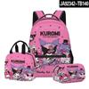 3D Nuevo Producto Impreso Sanrio kuromi kuromi Estudiante Mochila Escolar Bolso para el Almuerzo Estuche para Lápices Set de Tres Piezas