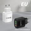 Carregador rápido popular 5v3a transfronteiriço, conjunto com cabeça de carregamento QC3.0 de padrão Europeu, Britânico e Americano, carregador USB multi-porta
