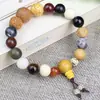 Pulsera de Dieciocho Semillas, Estilo Lingyin de Hangzhou, Cuentas Bodhi de Múltiples Tesoros, Cinco Generaciones, Joyería de Pulsera Unisex para Pareja, Dieciocho Cuentas