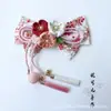 Kimono de Niña Estilo Japonés Accesorio para el Cabello Flor de Cerezo Lolita Naranja Rojo Vino Adorno para el Cabello Estilo Japonés Pasador de Pinza con Lazo