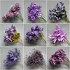 Flores Artificiales Moradas de Boda Elegante Boda Compromiso Banquete Montaje Techo del Salón de Bodas Decoración de Flores Artificiales Escenario Flores Guía de Camino