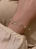 Pulseira de Contas Coração de Camada Dupla para Mulheres, Versátil da Moda Única Pulseira Banhada a Prata S925, Joias da Moda de Celebridade da Internet, Transfronteiriça