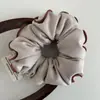 Scrunchie de Algodão Preenchido com Padrão Color Block Retro Coreano, Borda Acabada, Elástico de Cabelo Elegante de Cor Sólida para Rabo de Cavalo Feminino