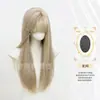 Jiyou Trading Co., Ltd. Peluca Blanca Dorada Larga Lisa Natural Esponjosa Moda Lolita Cómico Femenino Cobertura Completa de Cabeza Exportación