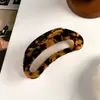 Nuevo Estilo Clásico Estampado de Leopardo Semi-Círculo Hueco Pin Sencillo Elegante Pinza para el Cabello Placa Trasera para el Cabello Pinza para el Cabello Tocado Fijo