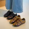 Zapatos Gander con Hebilla Marrón Zapatos de Tabla Caña Baja Correa de Cuero Retro Zapatos Casuales de Otoño Entrenamiento Suela Gruesa Nuevo con Cordones 2026