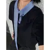 Camiseta Manga Curta Estilo Retrô Americano com Gola Patchwork, Unissex, Design Verão 2025 com Fita, Caimento Solto Camiseta para Casal