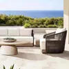 Muebles de exterior de ratán, patio de jardín de villa de teca, muebles de madera maciza impermeables, sofás de exterior para hotel y casa de huéspedes