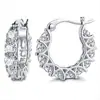 Pendientes de Diamante Completo Super Brillantes en Forma de U para Mujer, Moda Transfronteriza Sudamericana de Venta Caliente, Estilo Simple, Hebilla de Oreja, Pendientes al por Mayor