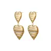 Moda Transfronteriza Europea y Americana Temperamento Pendientes de Acero Inoxidable en Forma de Corazón Pendientes de Diamantes de Lujo Ligero Femeninos Pendientes al por Mayor