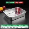 Bandeja de Cuenca Cuadrada de Fondo Plano de Acero Inoxidable 304 para Comedor Comercial Restaurante Plato para Platos Plato para Pescado a la Parrilla Plato para Barbacoa Recipiente para Carne Estofada Congelado