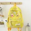 Mochila de alto acabamento para alunas do ensino fundamental, mochila de grande capacidade com tema de floresta estilo coreano, mochila moderna e leve para alunos do ensino médio e fundamental