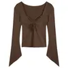 Camiseta Sexy Dulce Picante para Chica Cuello Cuadrado Manga Larga Moda Otoño Temprano para Mujer Diseño Chic Sentido del Diseño Corte Delgado Temperatura Superior ins