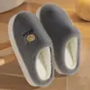 Pantuflas de algodón afelpado para hombre, nuevo modelo de invierno 2024, pantuflas de interior para casa de pareja con talón cubierto, suela gruesa, antideslizantes, pantuflas cálidas de algodón para mujer