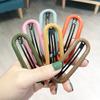 Horquilla ovalada geométrica estilo Hyun Ya de Corea del Sur, popular en Internet, con clip superior de color caramelo simple, horquilla con clip, accesorio para la cabeza, clip lateral femenino.