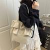 Comércio Exterior 2025 Estilo Coreano Nova Chegada Saia Plissada Bolsa Tote de Grande Capacidade Estilo Preguiçoso Casual Simples Bolsa de Lona