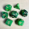 Juego de Dados Poliedros D&D con Patrón de Mármol, Color Mixto Transparente D4D6D8D10D12D20 Caras, Coc, Juego de Mesa, Juego de Siete Piezas