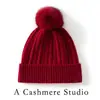 Chapéu de Cashmere Moda Feminina Bola de Pelo de Raposa Chapéu de Lã Outono e Inverno Popular Quente Proteção para as Orelhas