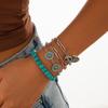 Conjunto de Joias Transfronteiriças Europeias e Americanas com 4 Peças Turquoise Chapéu de Cowboy Pulseira com Corrente Cruzada Terno Pulseira Personalidade Multi-elementos