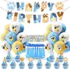 Novo Tema de Patinha de Cachorro Bandeira de Feliz Aniversário para Cachorro Inserção para Bolo Balão Decoração de Festa Fundo