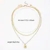 Collar de Ojo de Diablo de Doble Capa de Acero Inoxidable Chapado en Oro de 18 Quilates Europeo y Americano Transfronterizo para Mujer Niche Lujo Accesible Accesorios de Alta Gama