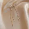 Pendientes largos elegantes con borlas, joyería para orejas de diseño de nicho de lujo ligero, para mujer, de alto nivel, Corea del Sur, celebridad de internet, adelgazantes