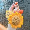Día del Maestro Ganchillo Girasol Flor Artificial Llavero Regalo Hecho a Mano Creativo para Maestros Regalo del Día del Maestro