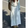 Pantalones de Nueve Puntos con Corte Relajado, Pantalones Falda Casuales Delgados de Lino para Mujer, de Verano, Tiro Alto, Adelgazantes, Transpirables, Pierna Recta Suelta, Largos hasta el Suelo
