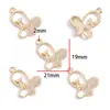 Novo Pingente Borboleta com Inlay de Diamante Dourado Liga KC Pingente Decorativo para Pulseira Chaveiro Colar Brinco W686